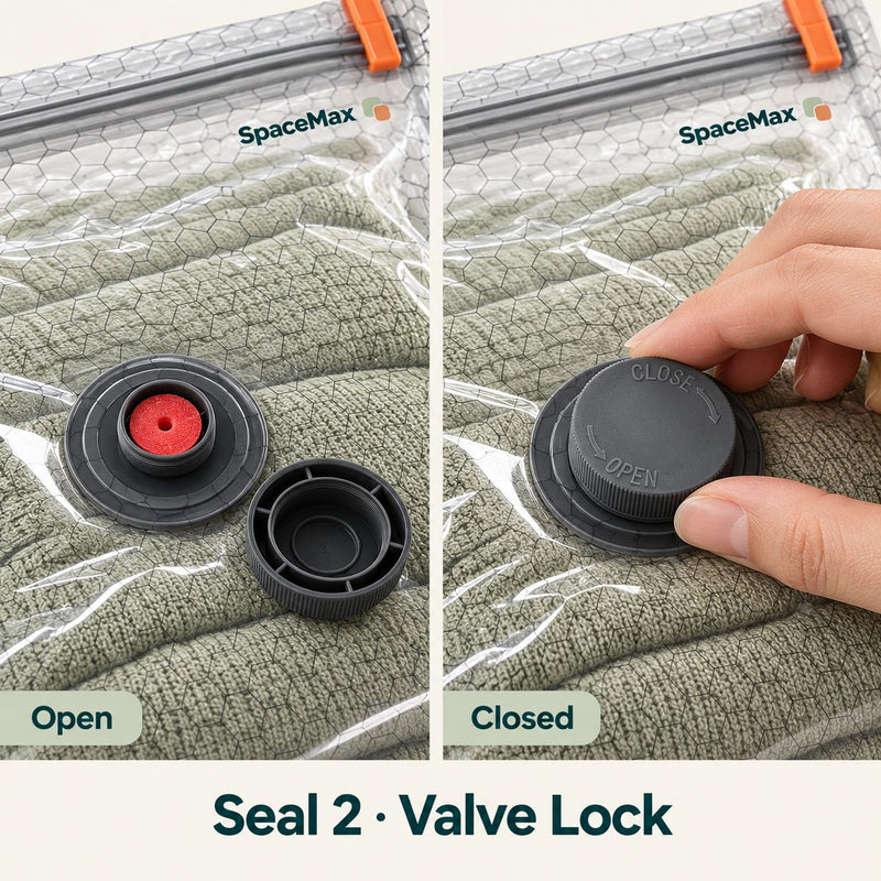 SpaceMax one-way valve with filter pad