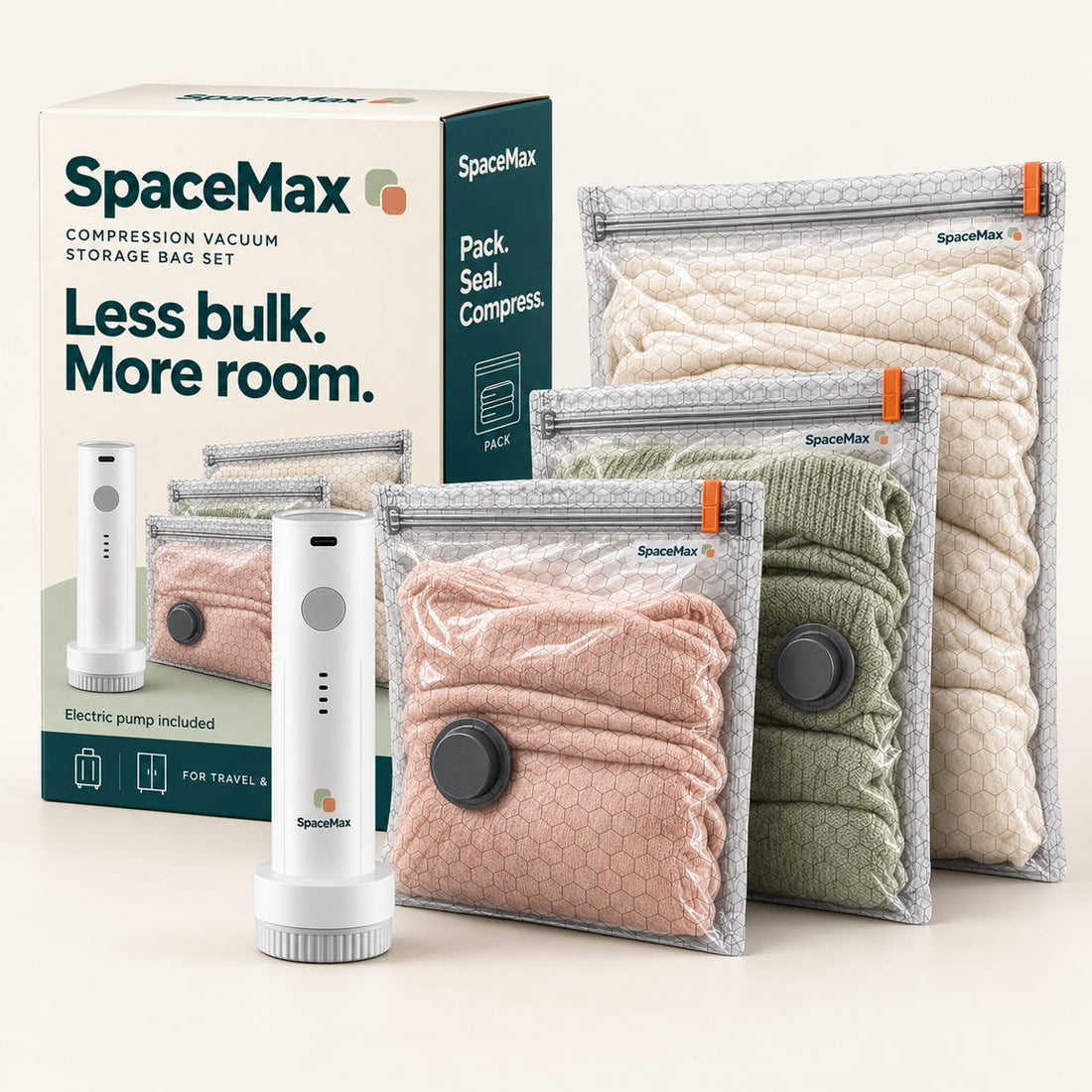 SpaceMax kit with bags in three sizes